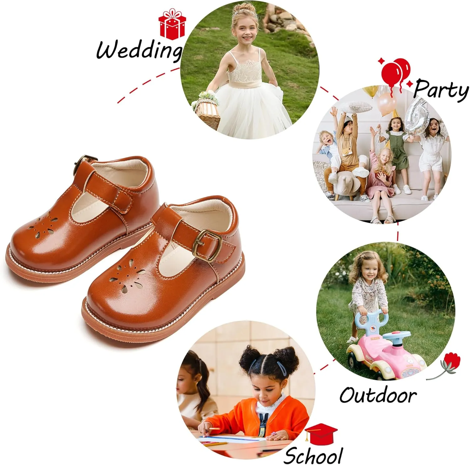 Toddler Girl Mary Jane Dress Oxford Shoes-Little Girl School Uniform Shoes for Wedding Party
