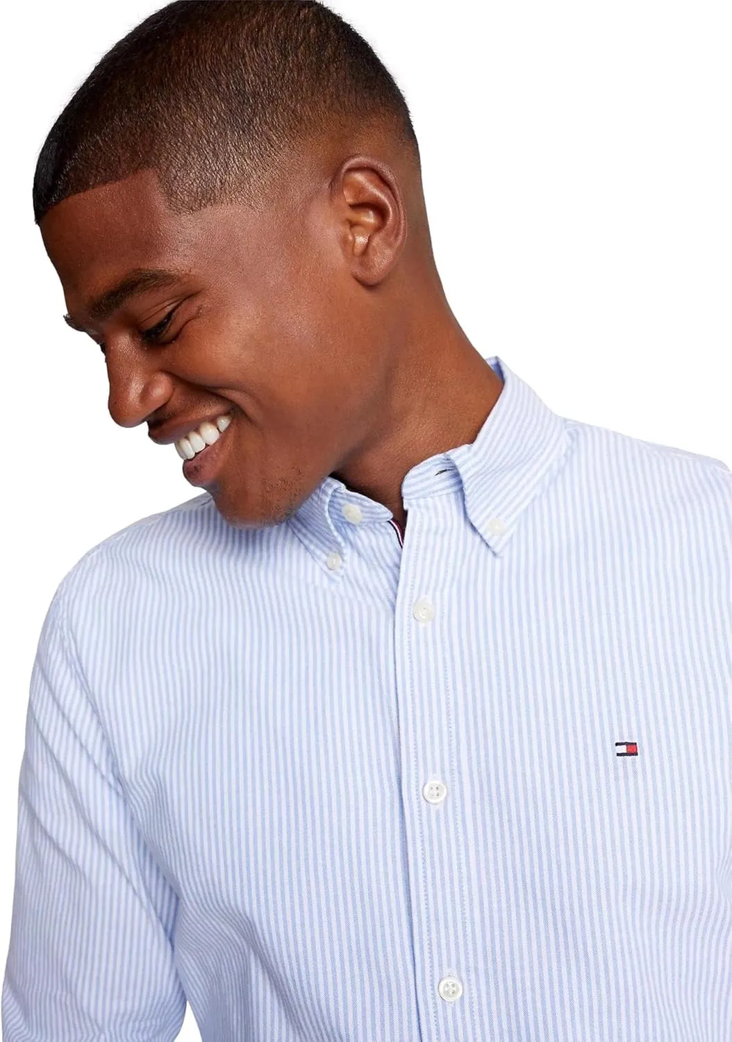 TOMMY HILFIGER Men's Signature Long Sleeve Casual Button Down Shirt in Regular Fit 2025 Collection