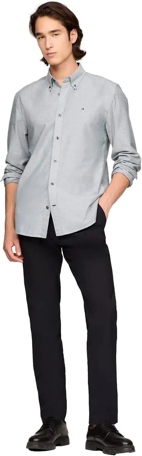 TOMMY HILFIGER Men's Signature Long Sleeve Casual Button Down Shirt in Regular Fit 2025 Collection