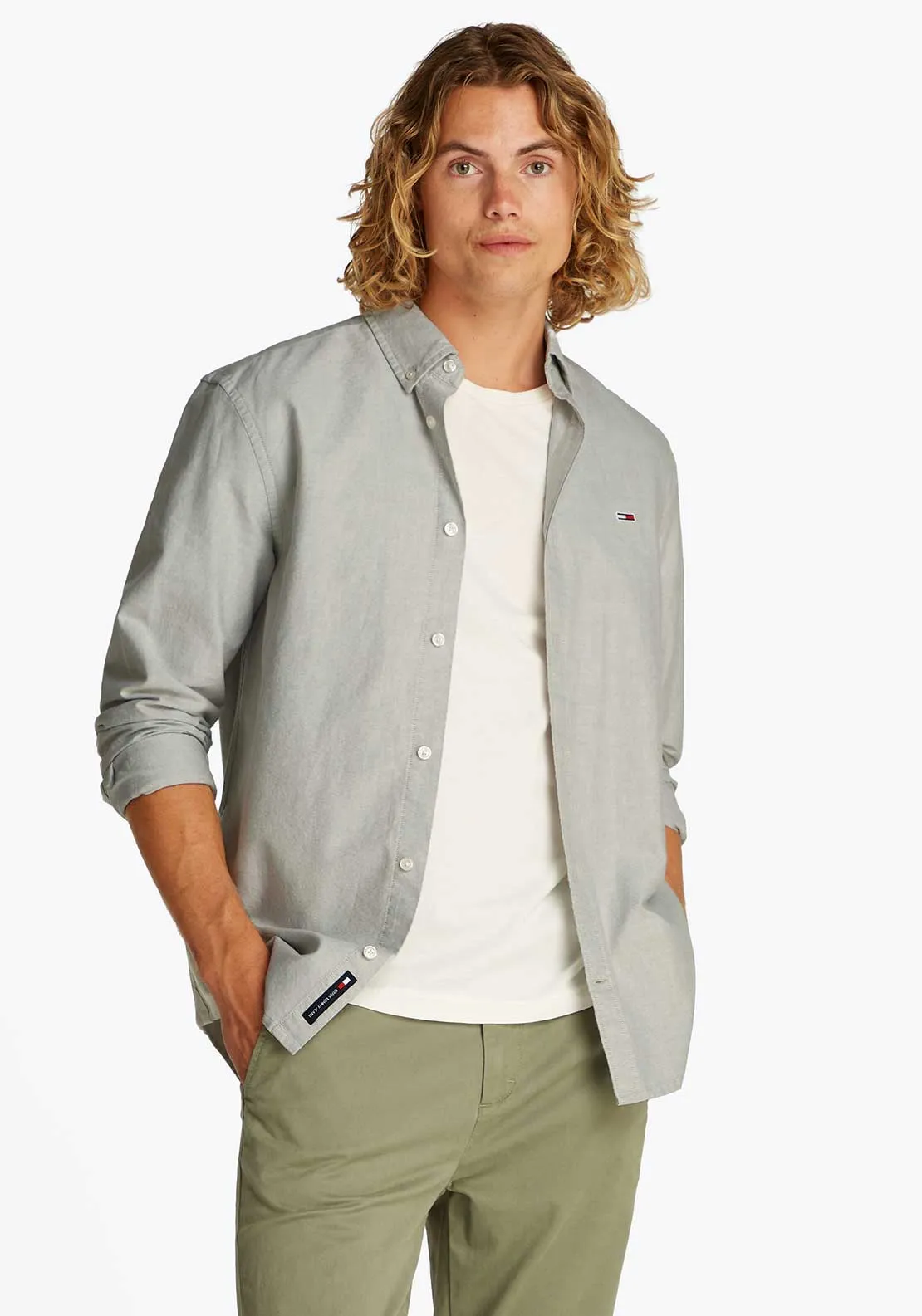 Tommy Jeans Oxford Shirt, Aruba Green