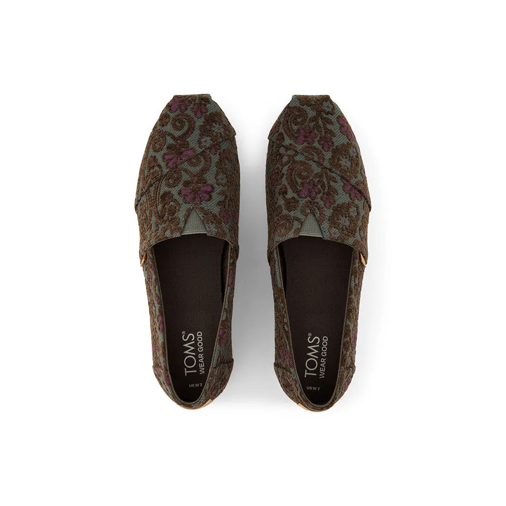 Toms Wmns Alpargata Basil Green Floral Brocade