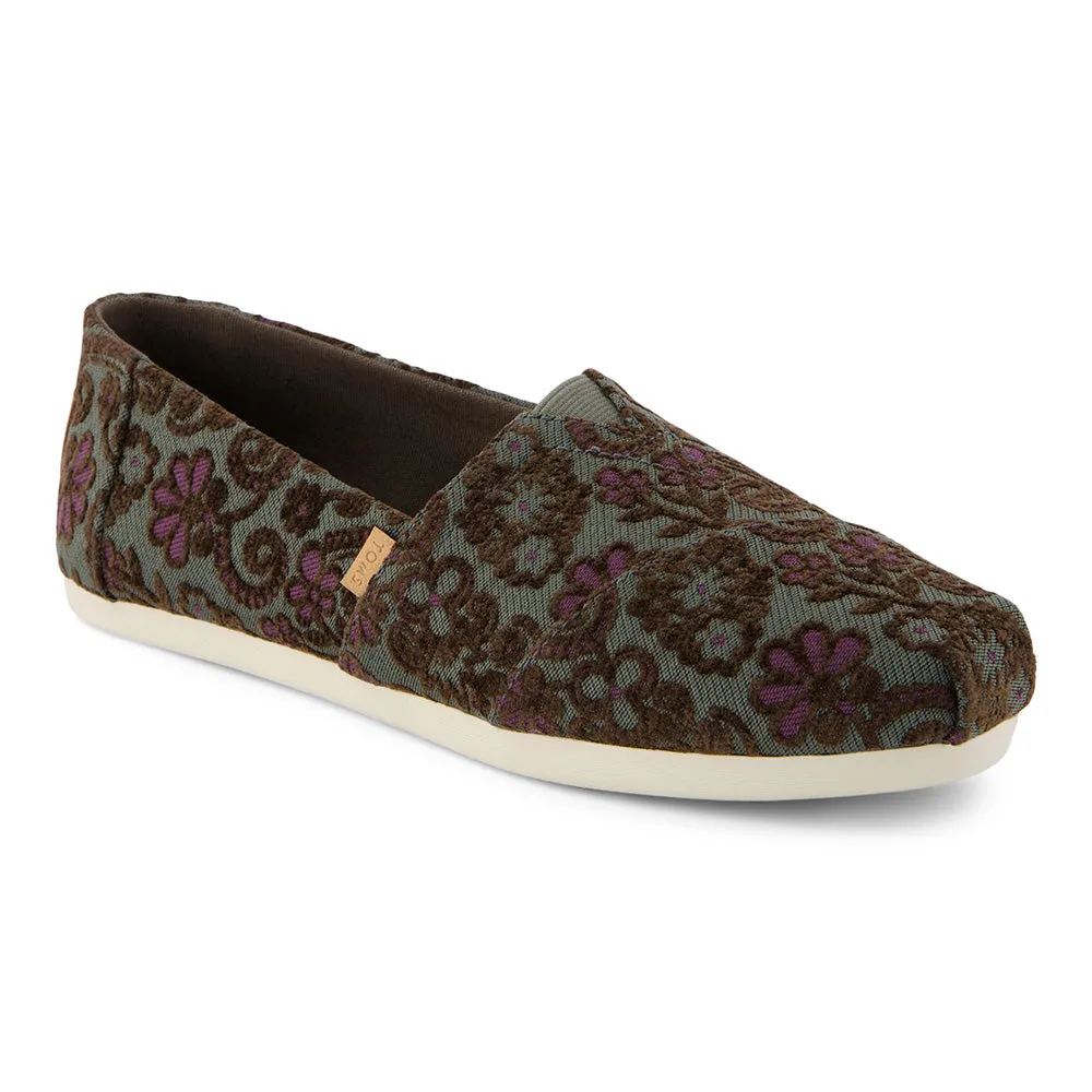 Toms Wmns Alpargata Basil Green Floral Brocade