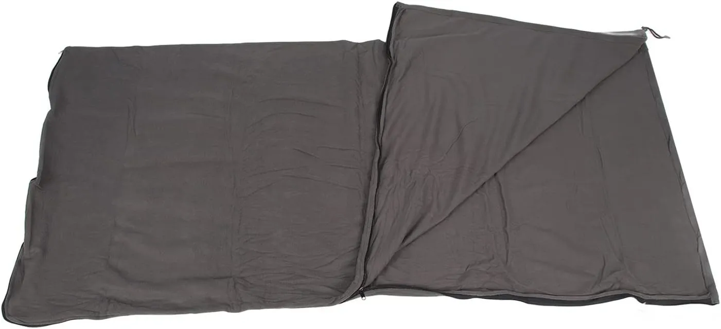 Travel Bed Sheet For Camping Sleeping Bag Easy To Clean Soft Touch Fleece Sleeping Bag For Travel (Gray)