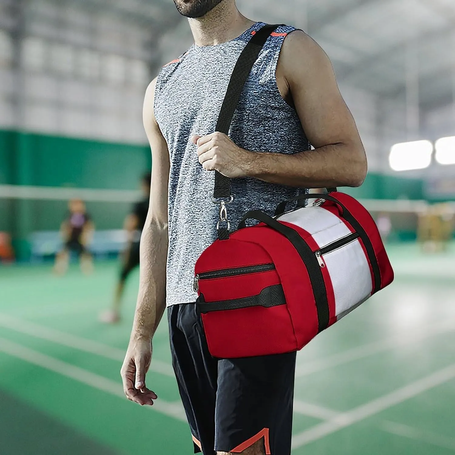 Travel Duffel with Peru Flag for Boys Girls Waterproof Shoe Compartment