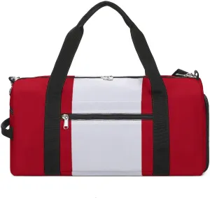 Travel Duffel with Peru Flag for Boys Girls Waterproof Shoe Compartment