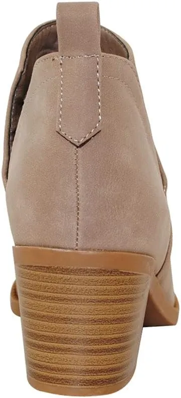 TRENDSUP Ankle Boots for Women Chelsea Square Toe Chunky Low Heel Booties Comfortable Slip on Short Boots