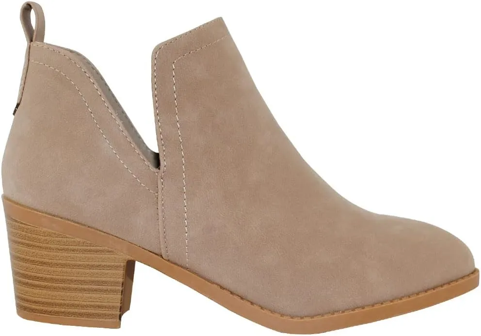 TRENDSUP Ankle Boots for Women Chelsea Square Toe Chunky Low Heel Booties Comfortable Slip on Short Boots