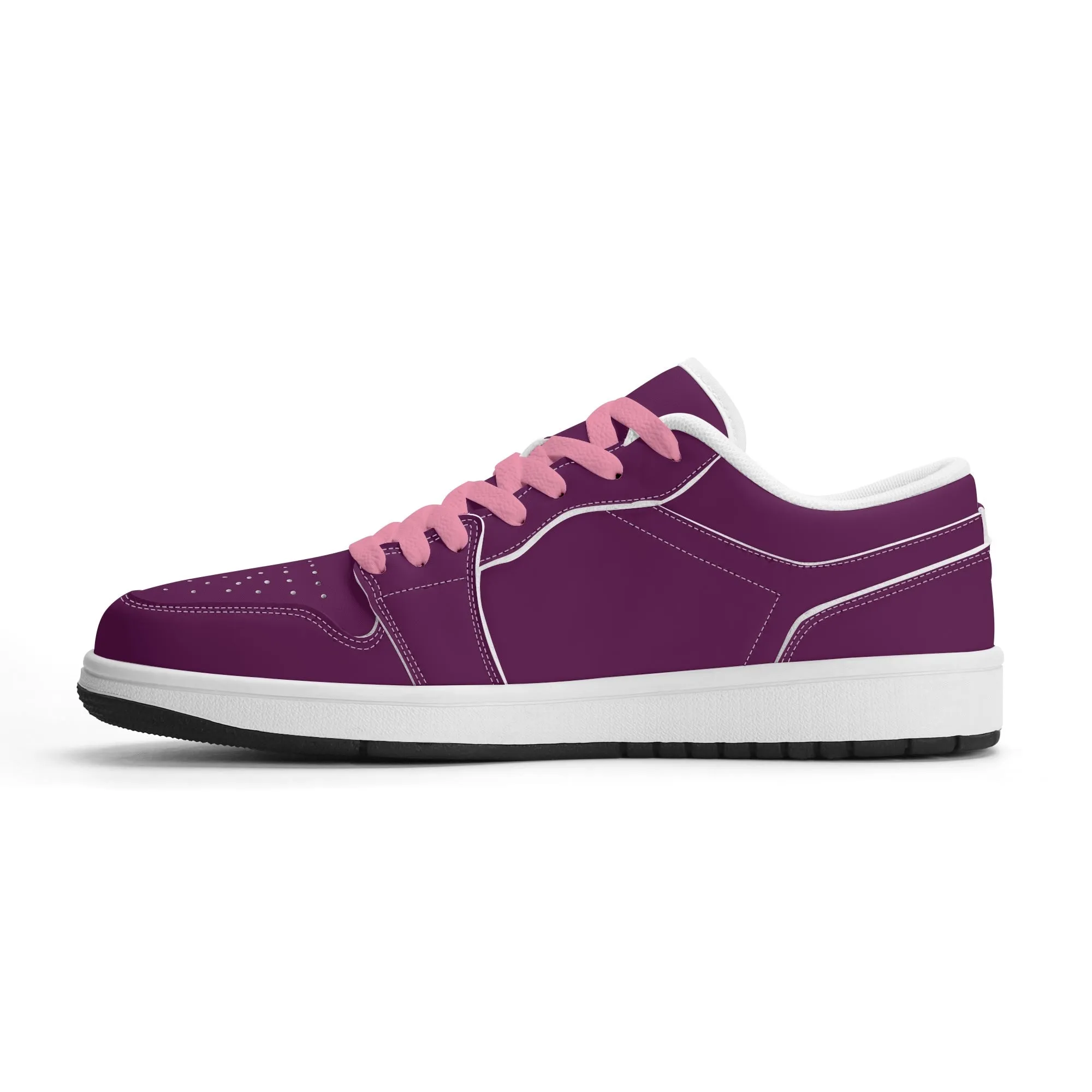 Tyrian Purple Low Top Leder Sneaker für Herren