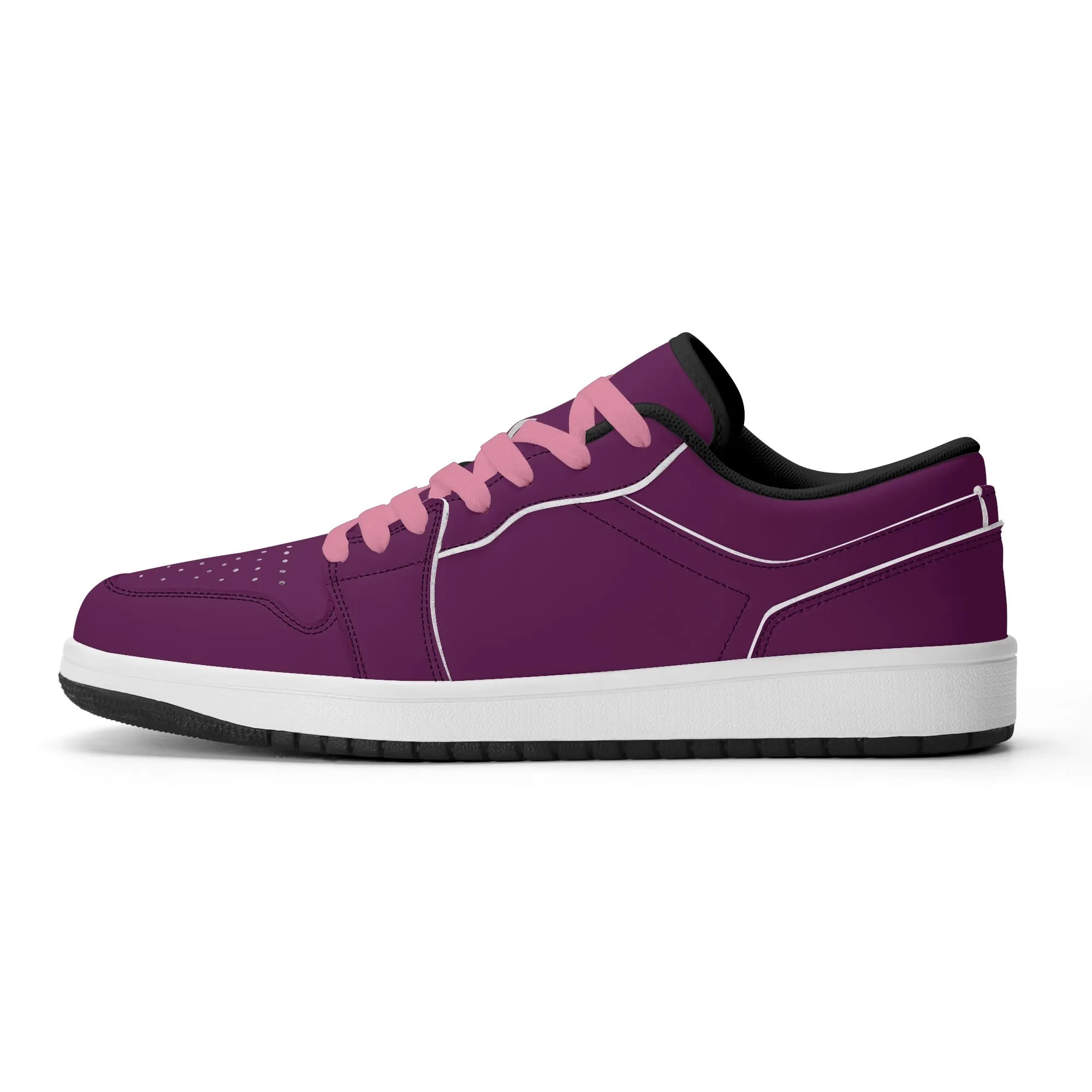 Tyrian Purple Low Top Leder Sneaker für Herren