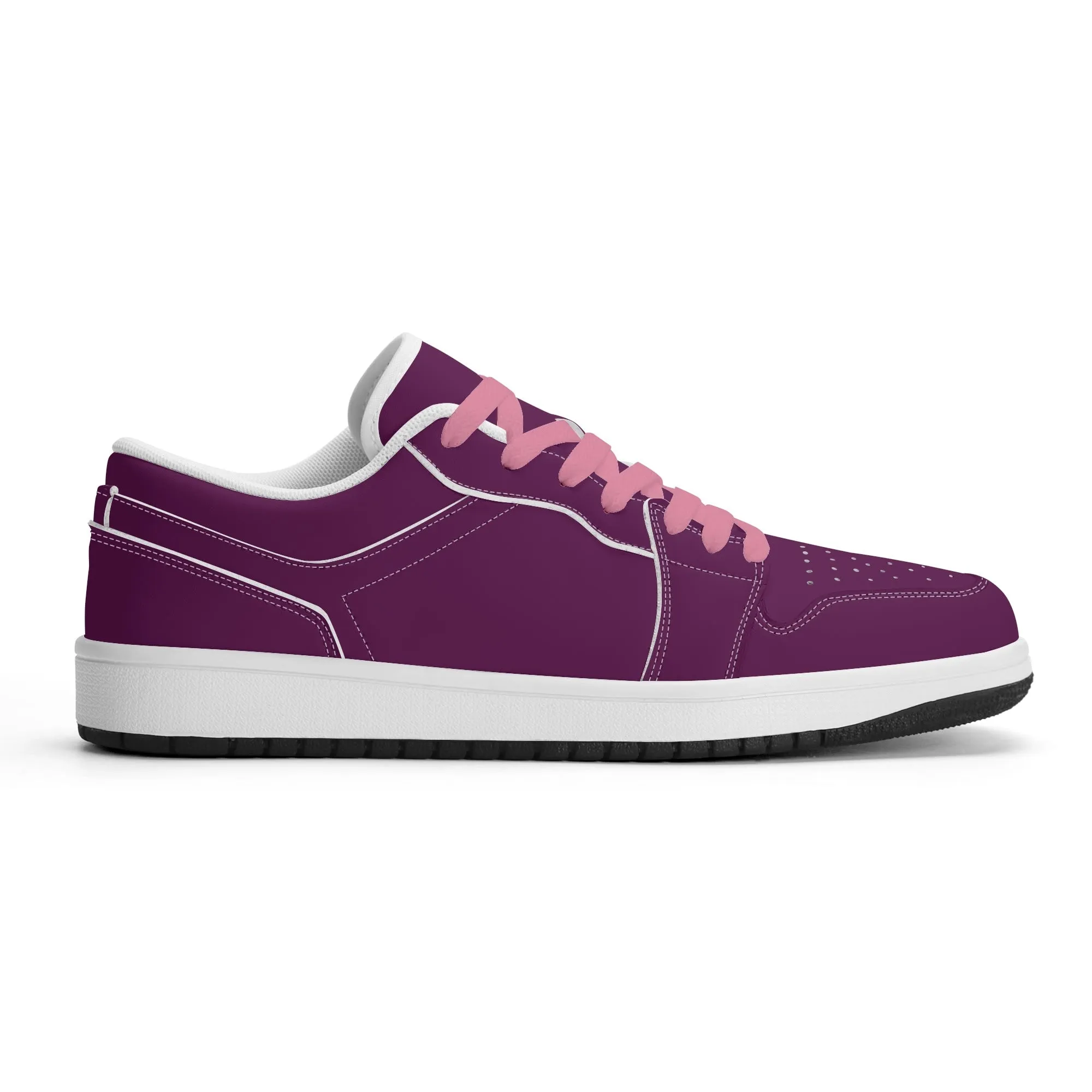 Tyrian Purple Low Top Leder Sneaker für Herren