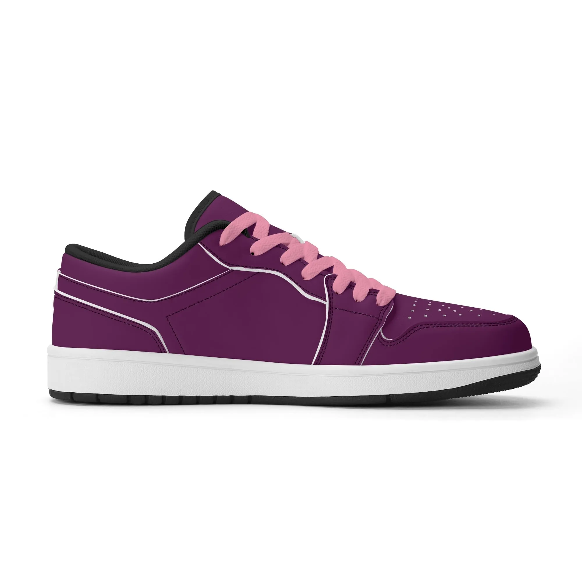 Tyrian Purple Low Top Leder Sneaker für Herren