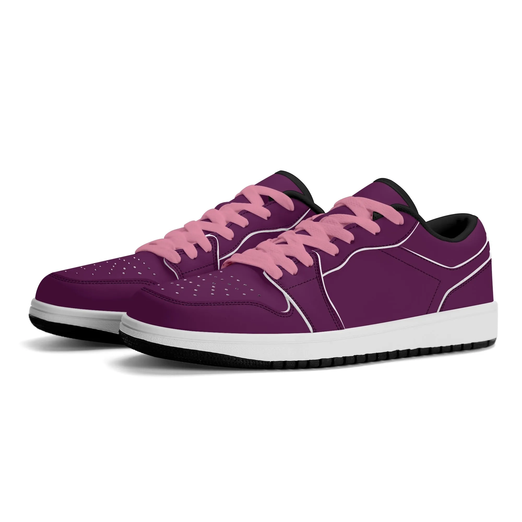 Tyrian Purple Low Top Leder Sneaker für Herren