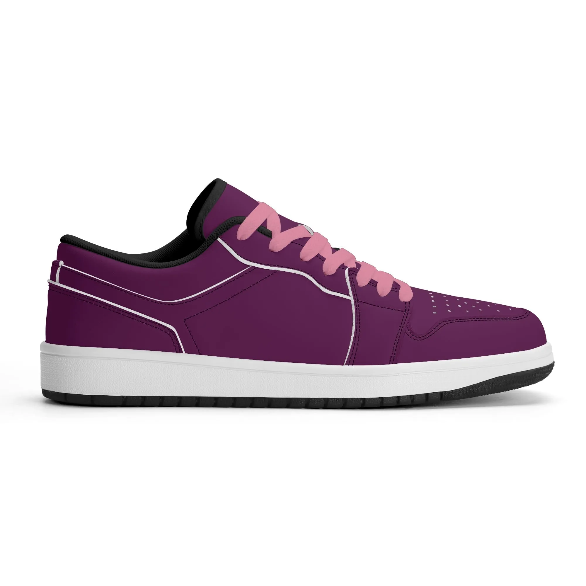 Tyrian Purple Low Top Leder Sneaker für Herren