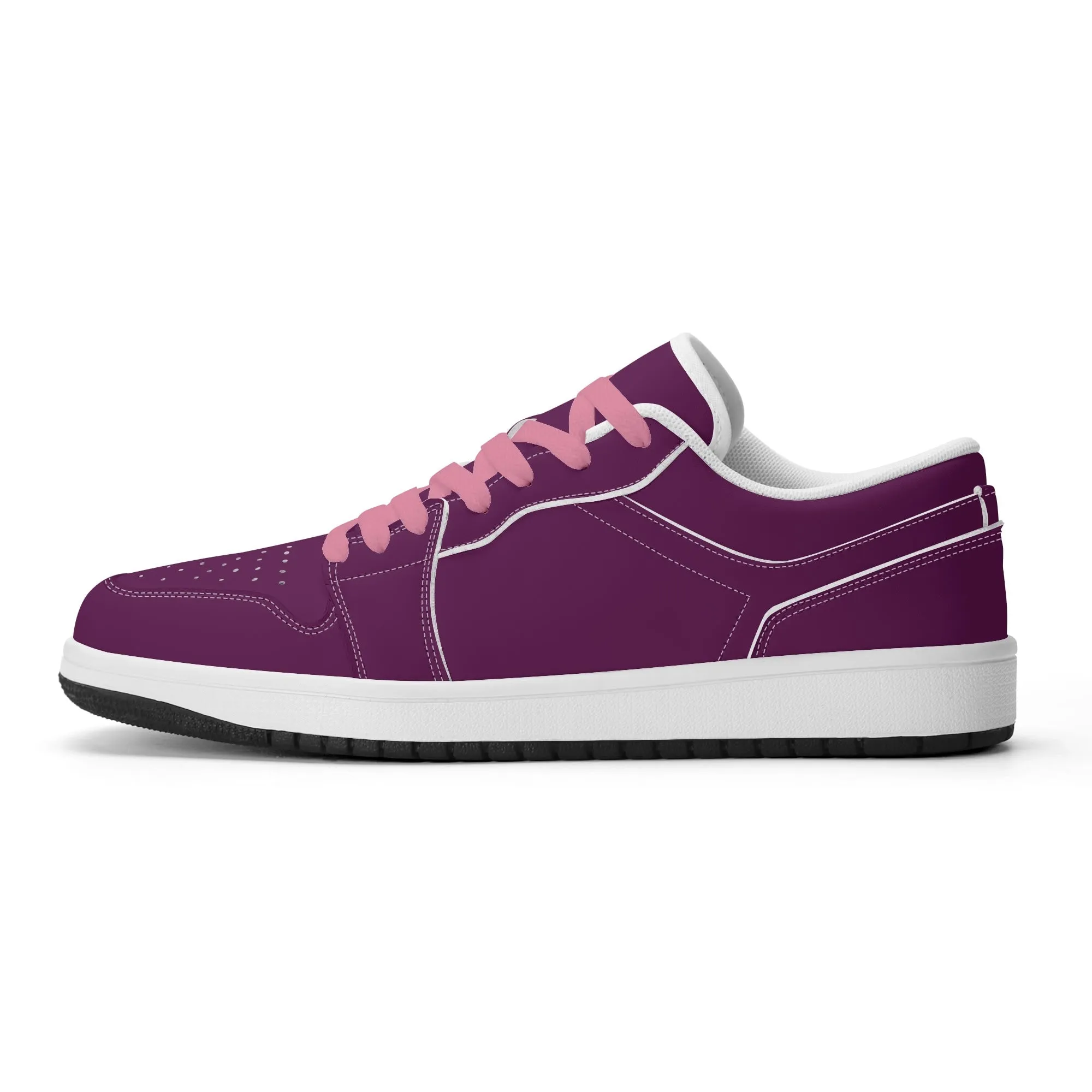 Tyrian Purple Low Top Leder Sneaker für Herren