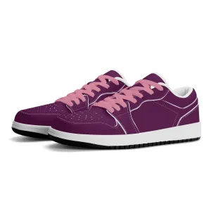 Tyrian Purple Low Top Leder Sneaker für Herren