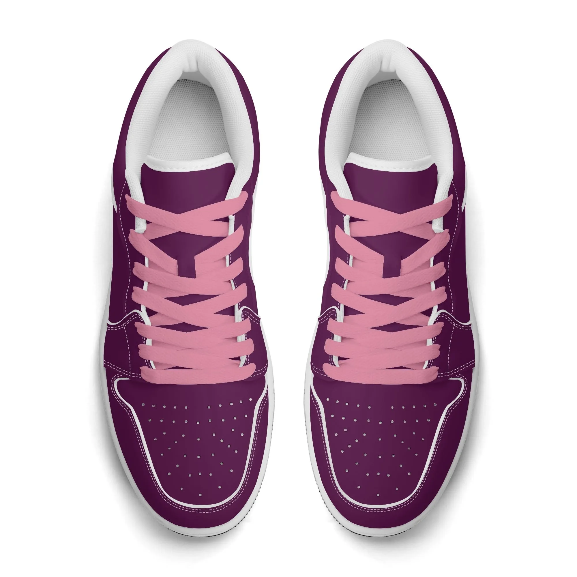 Tyrian Purple Low Top Leder Sneaker für Herren