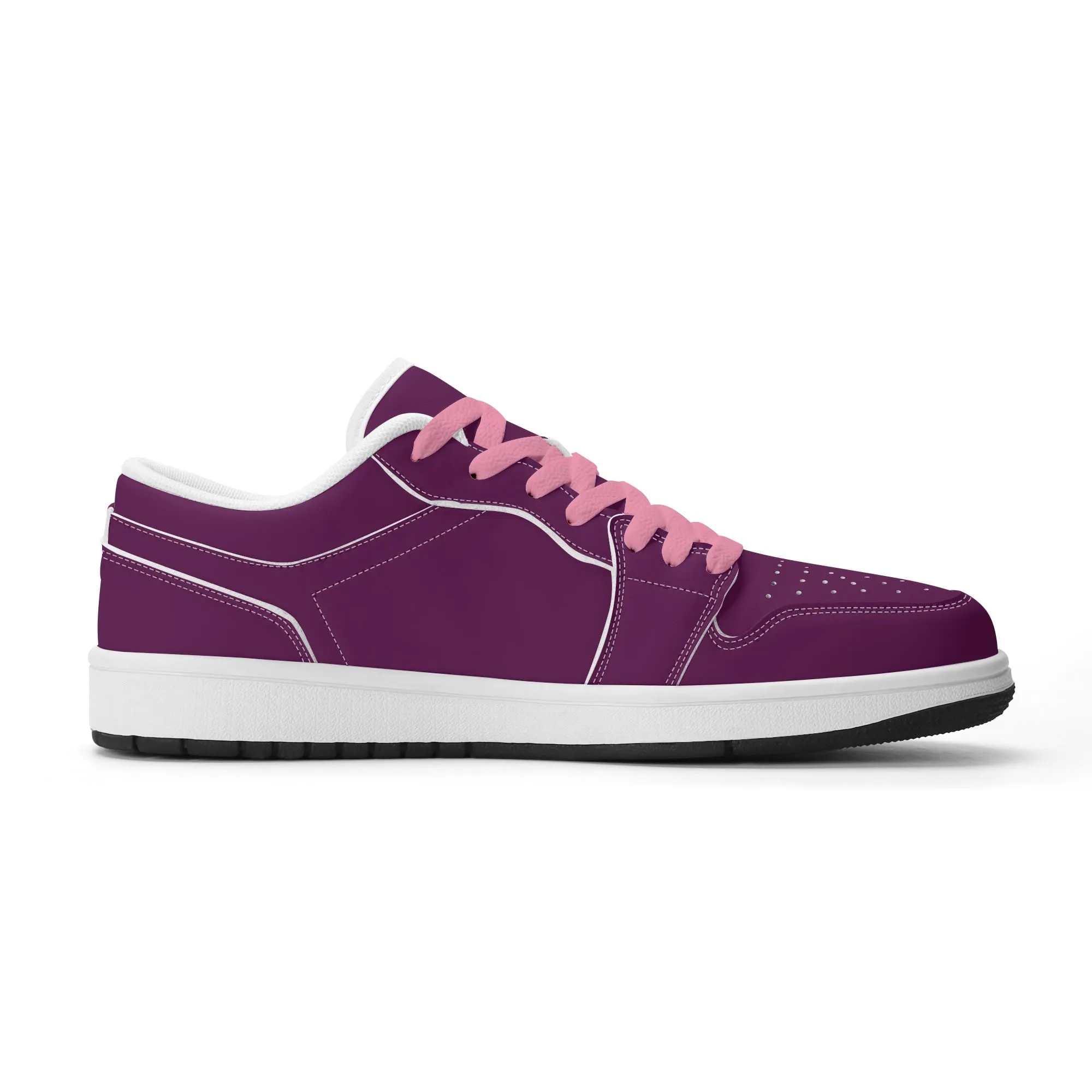 Tyrian Purple Low Top Leder Sneaker für Herren