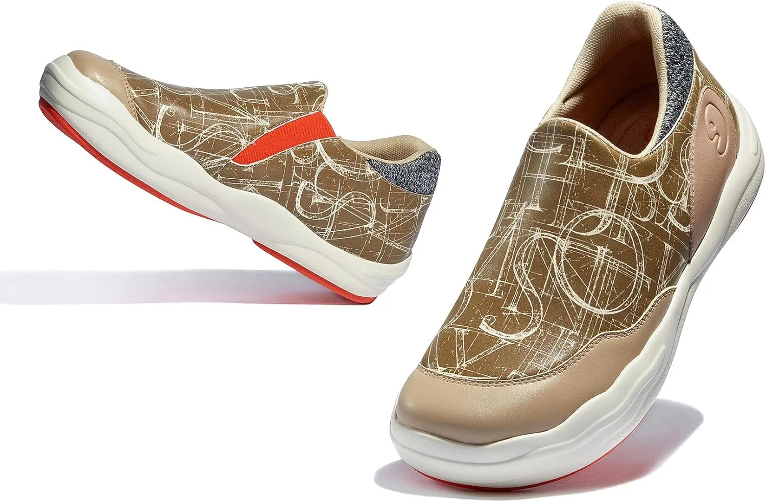UIN Women's Fashion Platform Sneaker Slip On Walking Casual Comfortable Art Painted Travel Shoes Andalusia
