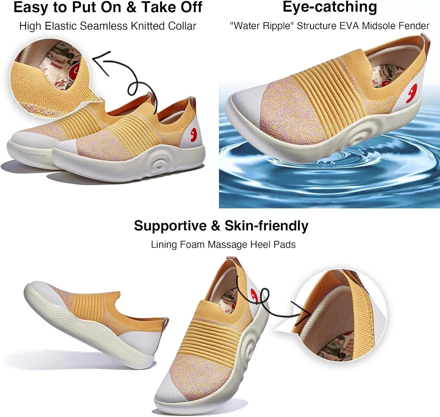 UIN Women's Slip On Walking Shoes Art Travel Lightweight Comfort Fashion Sneaker Mahon Series