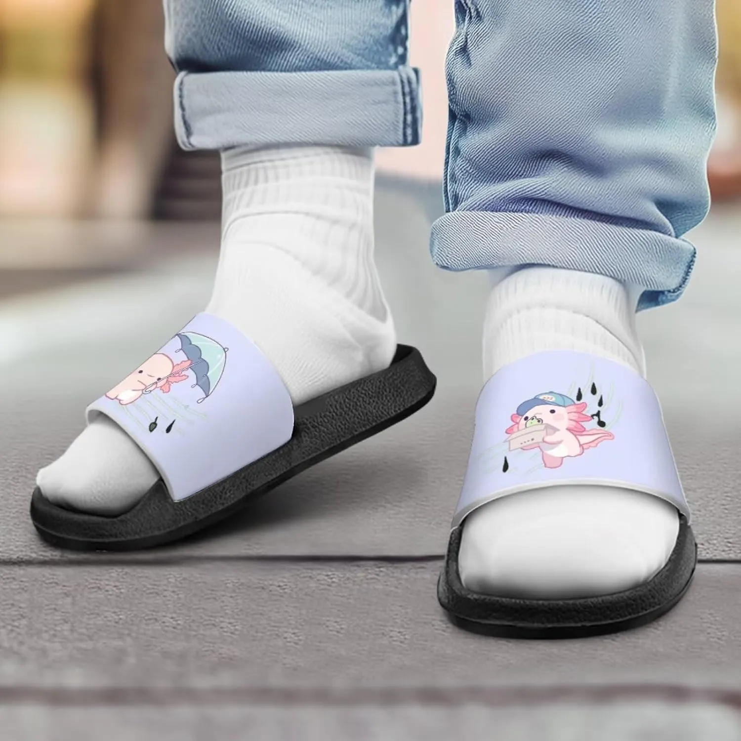 UNICEU Kids House Slippers Comfortable Open Toe Slides Sandals Girls Boys Slip On Lightweight Casual Shower Shoes