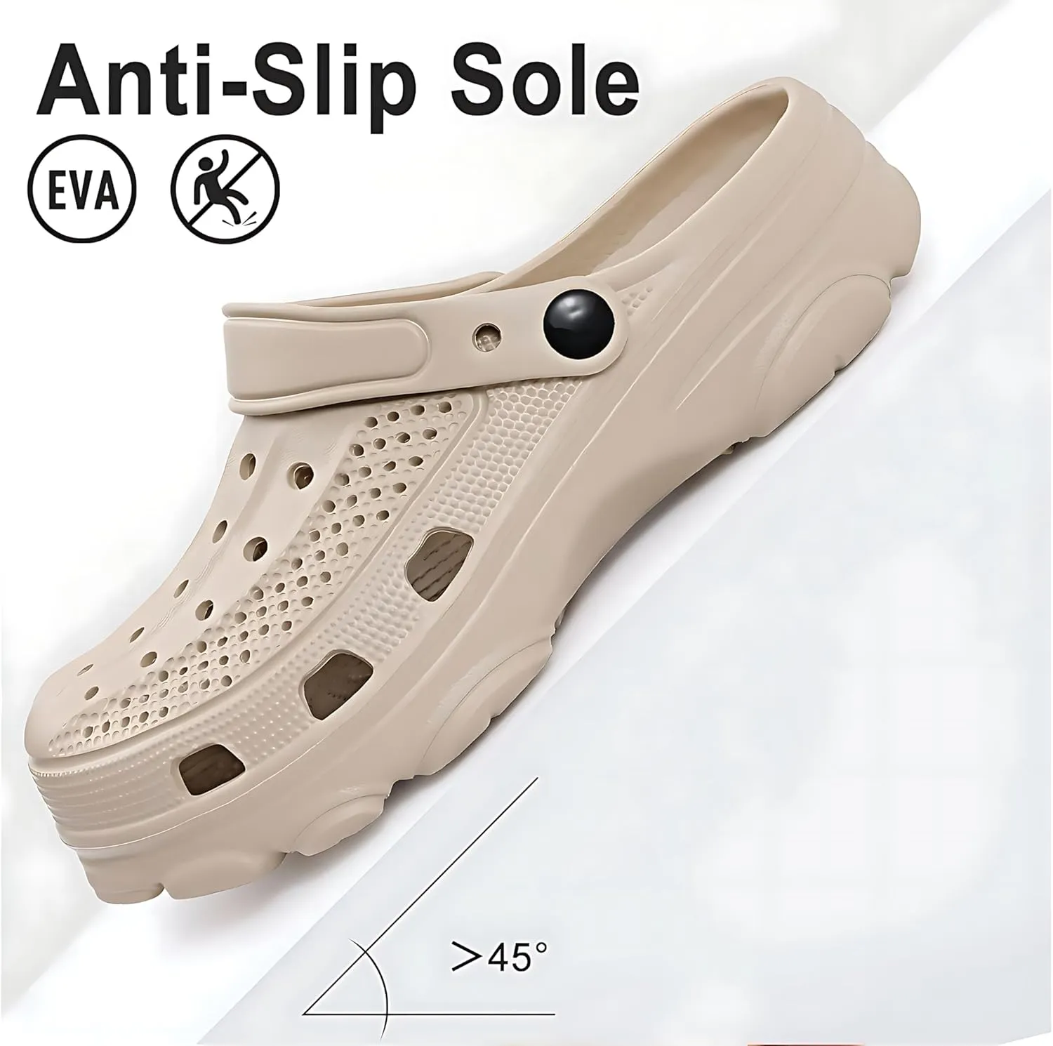 Unisex Garden Clogs,Slip into Non-Slip Comfort with Arch Support,Experience air Cushion Comfort and Easy Slip-on Design, Great for Water Adventures and Casual wear.