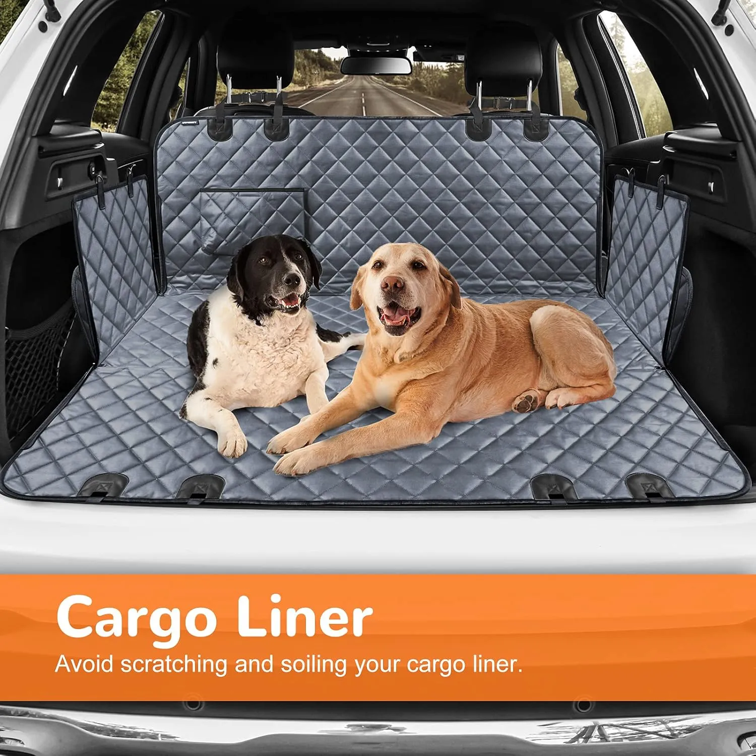 URPOWER 100% Waterproof Pet Seat Cover Car Seat Cover for Pets - Scratch Proof & Nonslip Backing & Hammock, Quilted, Padded, Durable Pet Seat Covers for Cars Trucks and SUVs
