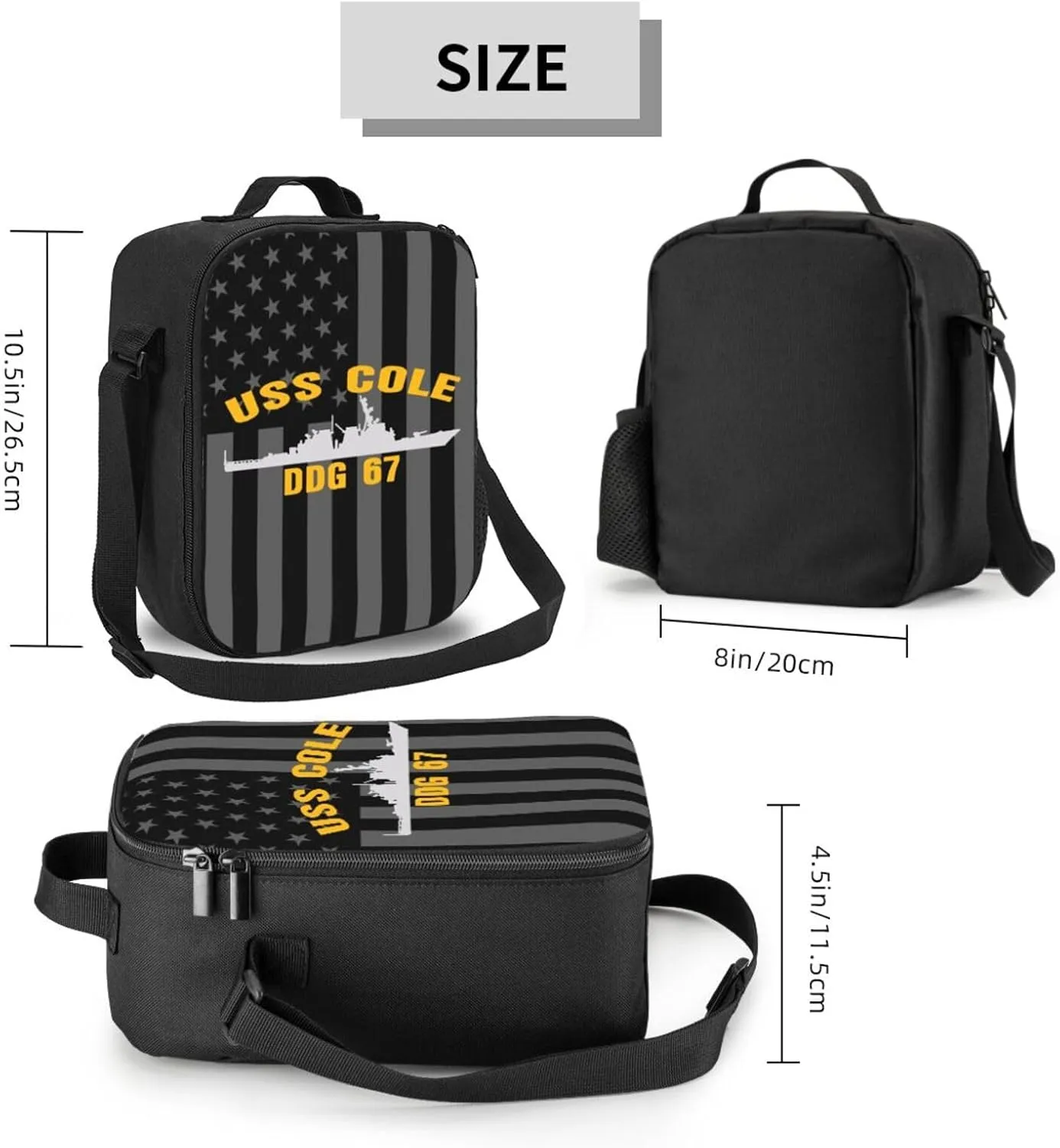 Uss Cole Ddg 67lunch Bag Ladies/Men Office Work Lunch Box Leak Proof Refrigerated Portable Lunch Bag