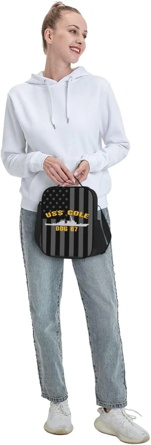 Uss Cole Ddg 67lunch Bag Ladies/Men Office Work Lunch Box Leak Proof Refrigerated Portable Lunch Bag