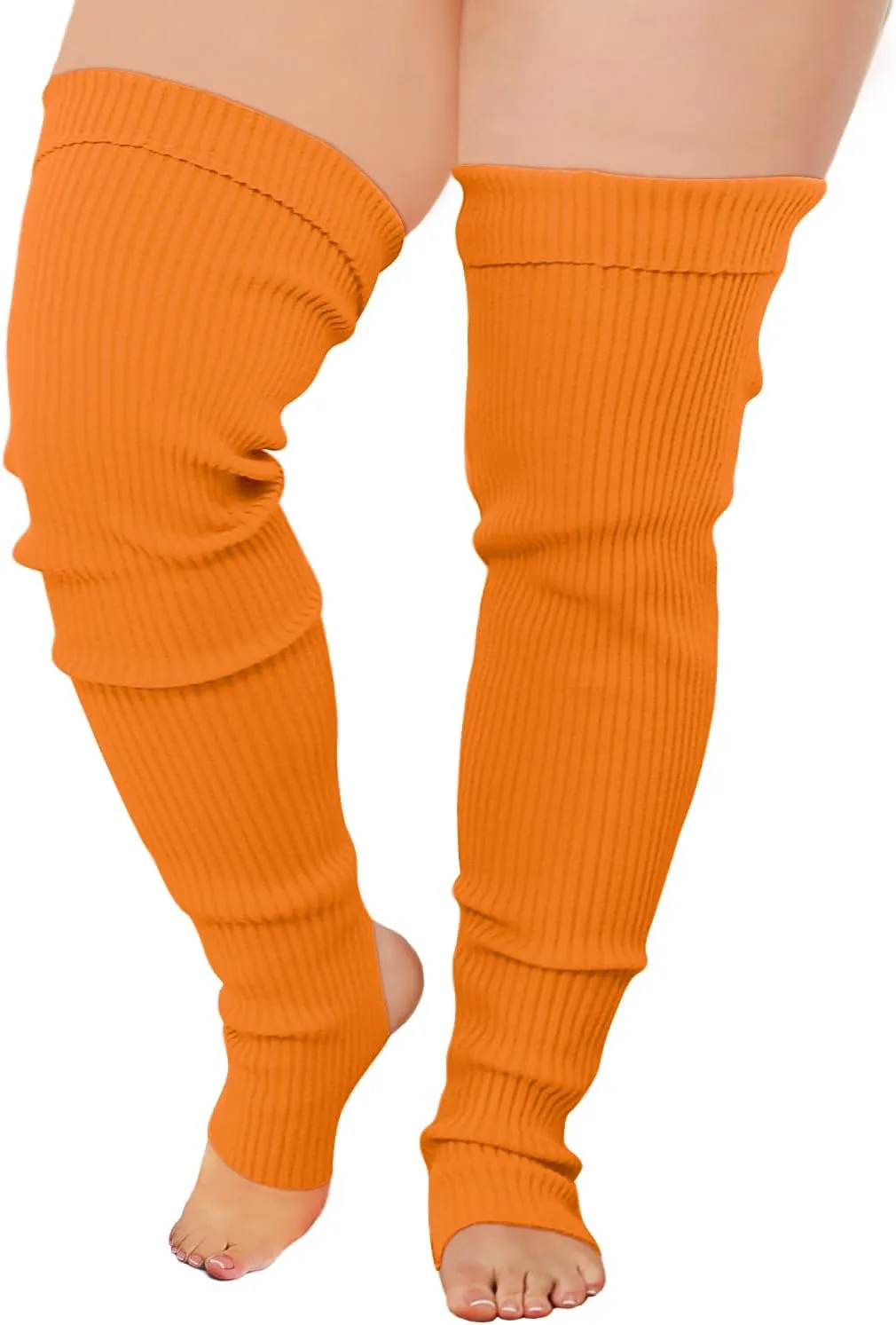 v28 Plus Size Knit Leg Warmer Women Thick Thigh High Boot Extra Long Large Socks