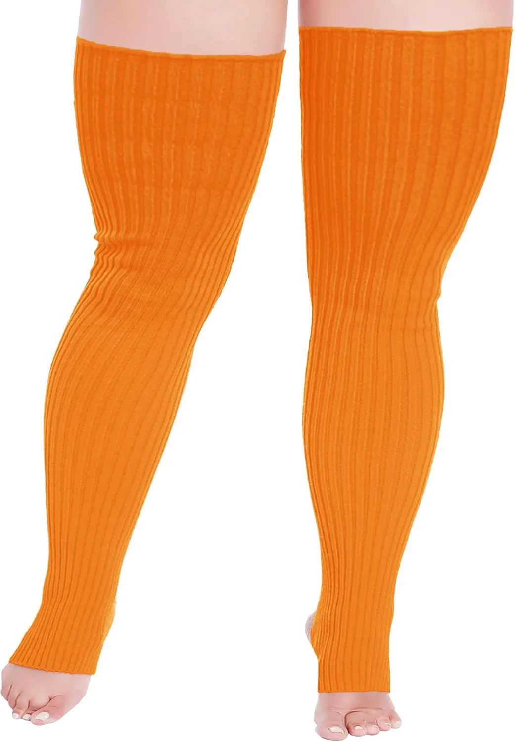 v28 Plus Size Knit Leg Warmer Women Thick Thigh High Boot Extra Long Large Socks