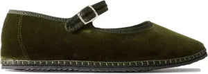 Velvet Ballet Flats for Women with Buckle Strap Comfortable Suede Closed Toe Slip On Mary Jane Flats Casual Comfortable Ballerina Shoes