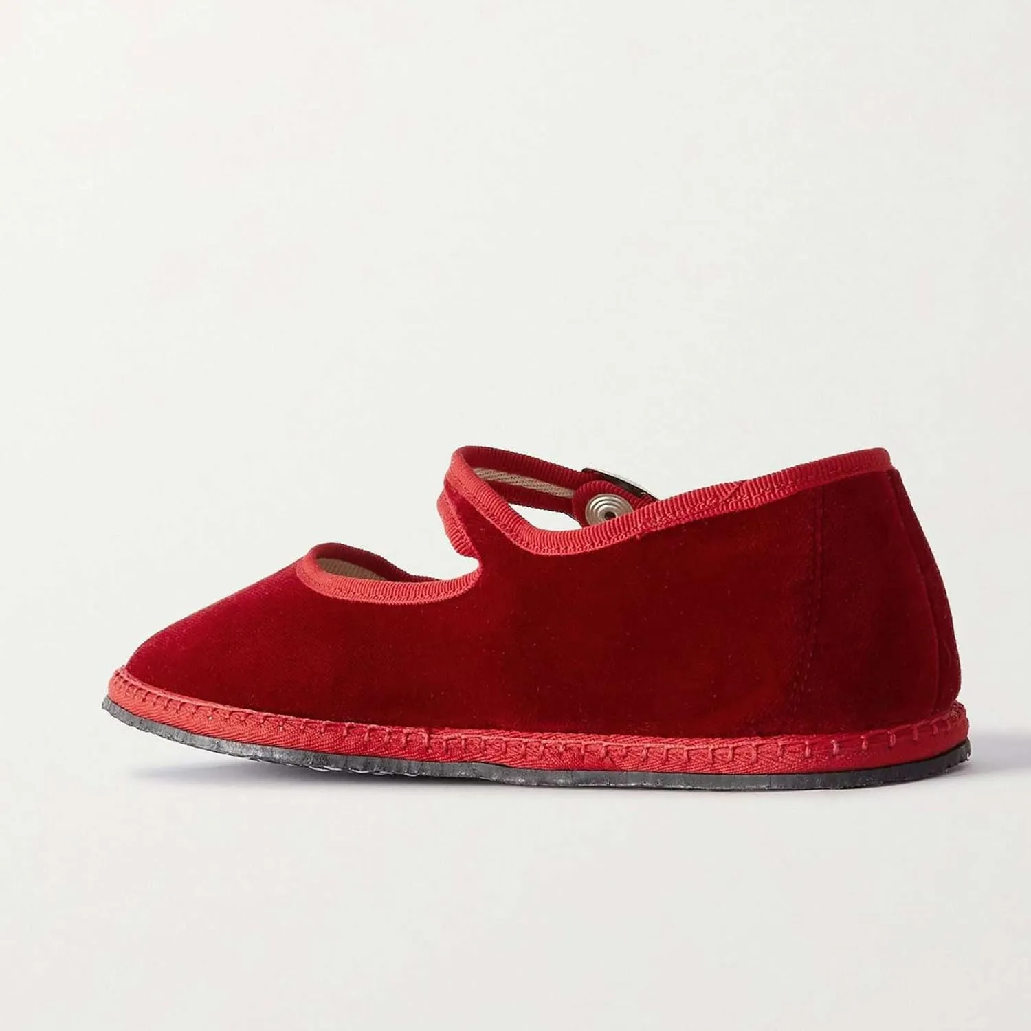 Velvet Ballet Flats for Women with Buckle Strap Comfortable Suede Closed Toe Slip On Mary Jane Flats Casual Comfortable Ballerina Shoes