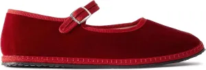 Velvet Ballet Flats for Women with Buckle Strap Comfortable Suede Closed Toe Slip On Mary Jane Flats Casual Comfortable Ballerina Shoes