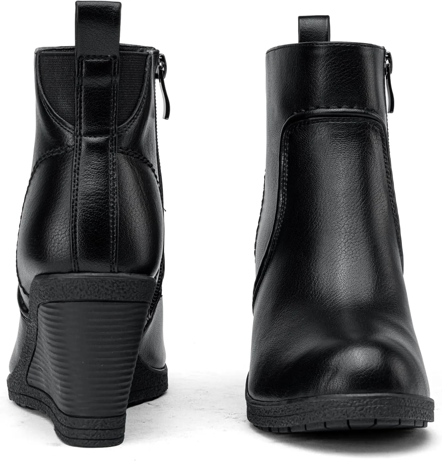 Vepose Women's 9679 Low Wedge Boots, Comfortable Ankle Booties with Inside Zipper