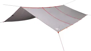 vidaXL Camping Tarp - Waterproof Outdoor Shelter 165.4x173.2 Grey/Orange - Oxford Fabric