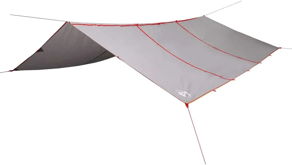 vidaXL Camping Tarp - Waterproof Outdoor Shelter 165.4x173.2 Grey/Orange - Oxford Fabric