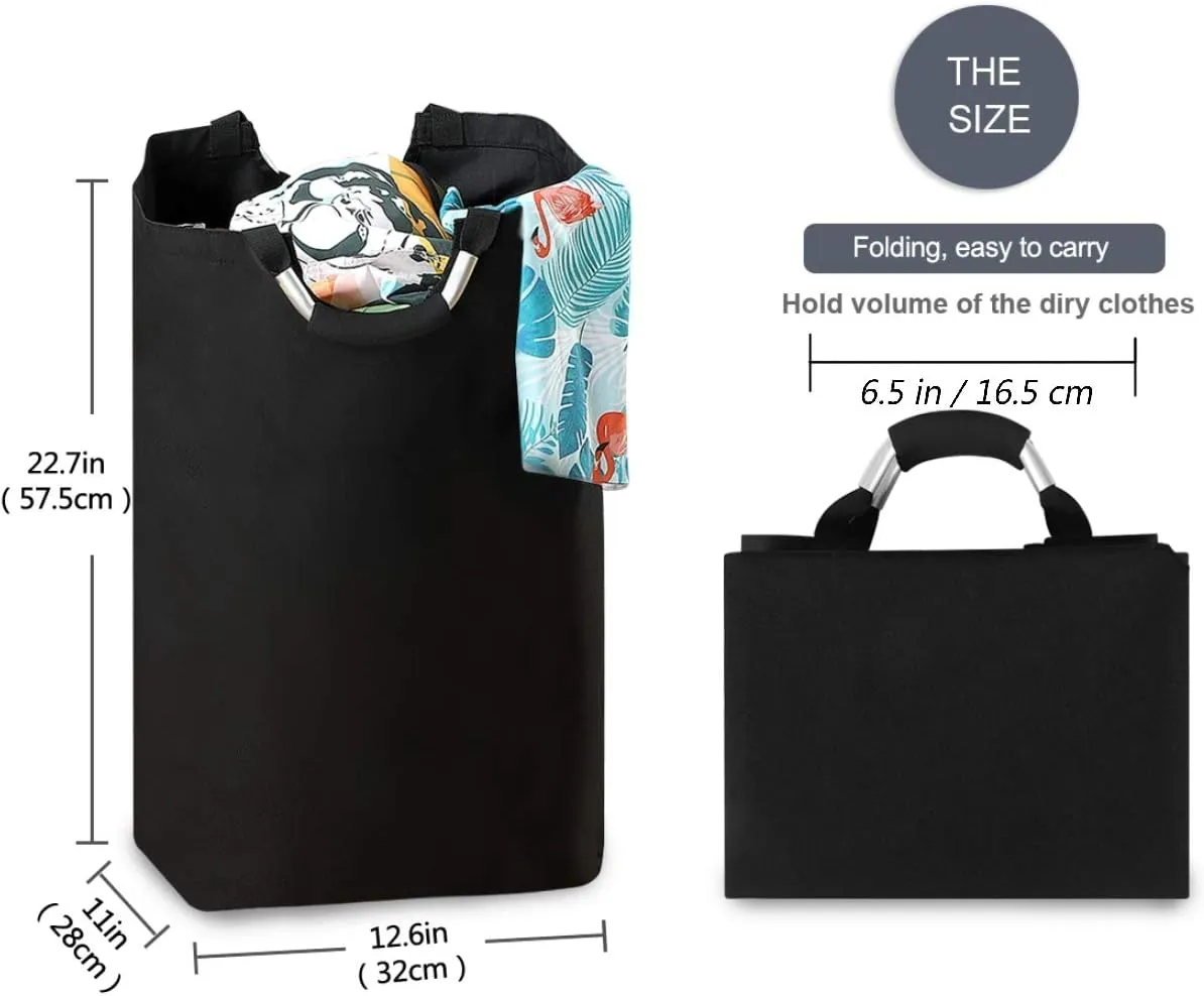 visesunny Oil Painting Paris Vintage Large Laundry Hamper with Handle Foldable Durable Clothes Hamper Laundry Bag Toy Bin for Bathroom, Bedroom, Dorm, Travel