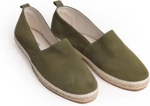VOLIRIN & KAMMV Closed Toe Comfortable Suede Slip on Flat Espadrilles for Men