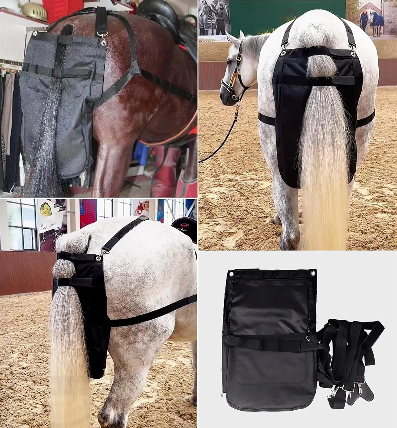 Waterproof Horse Poop Bag - Washable Light Weight Horse Diaper for Miniature Horses - Durable Oxford Material Equine Manure Bags for Riding Areas and Gardens