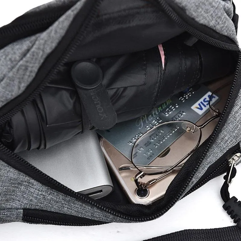 Waterproof Multi Function Chest Bag With Pockets Black