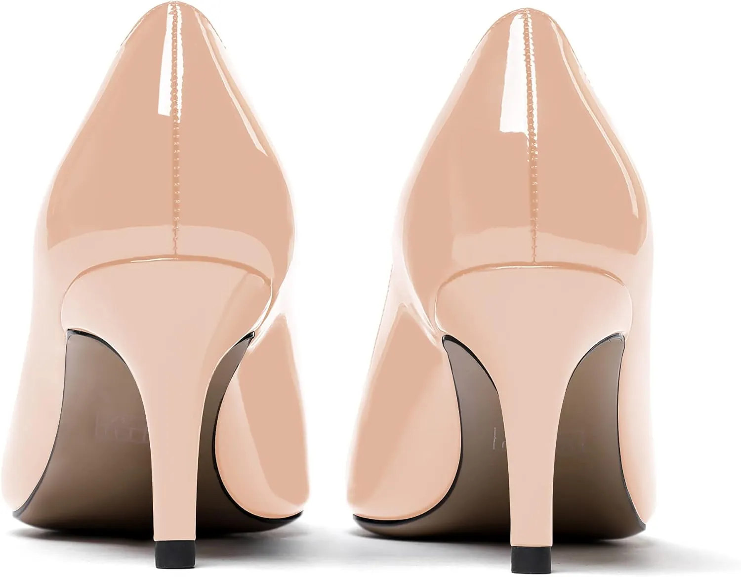 WAYDERNS Women's Pointed Toe Slip On Solid Patent Mid Heel Pumps Shoes 2.5 Inch