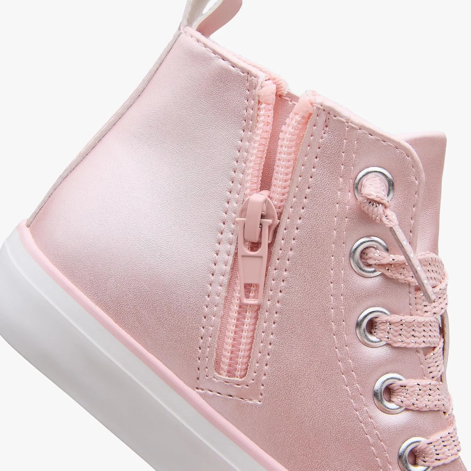 Weestep Girls‘ Glitter High-Top Easy-On Canvas Shoes - Fahion Casual Sneakers for Toddler and Litte Kid