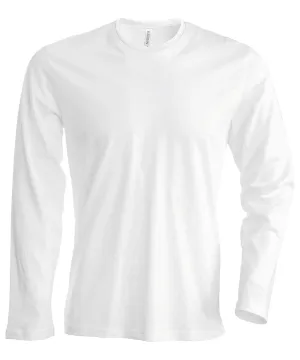 White - Men's long-sleeved crew neck T-shirt