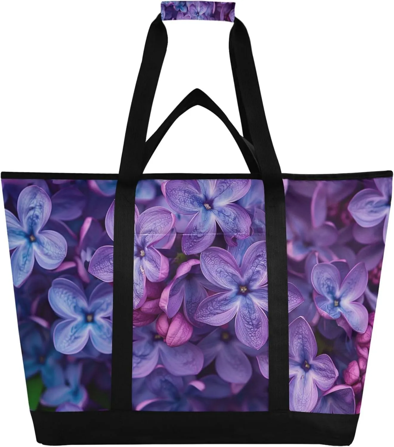 Wildflowers Reusable Insulated Cooler Bag with Ice Pack Compartment - Large 152L Waterproof Thermal Grocery Tote for Picnic Beach Camping Lunch Storage