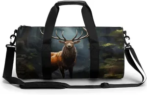 Wildlife Deer Sports Gym Bag Durable Workout Bags Travel Duffel Bags Yoga Exercise Bag for Women Men