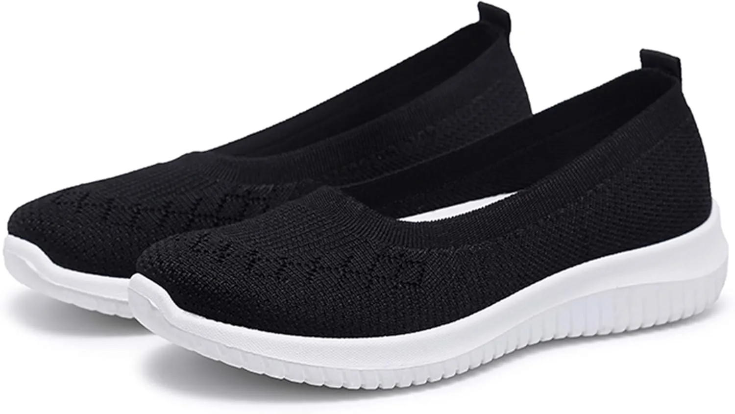 WILLFUN Women’s Breathable Walking Shoes-Slip On Mesh Knitted Flats Soft Gym Sneakers Flexible Lightweight Casual Easy Shoes
