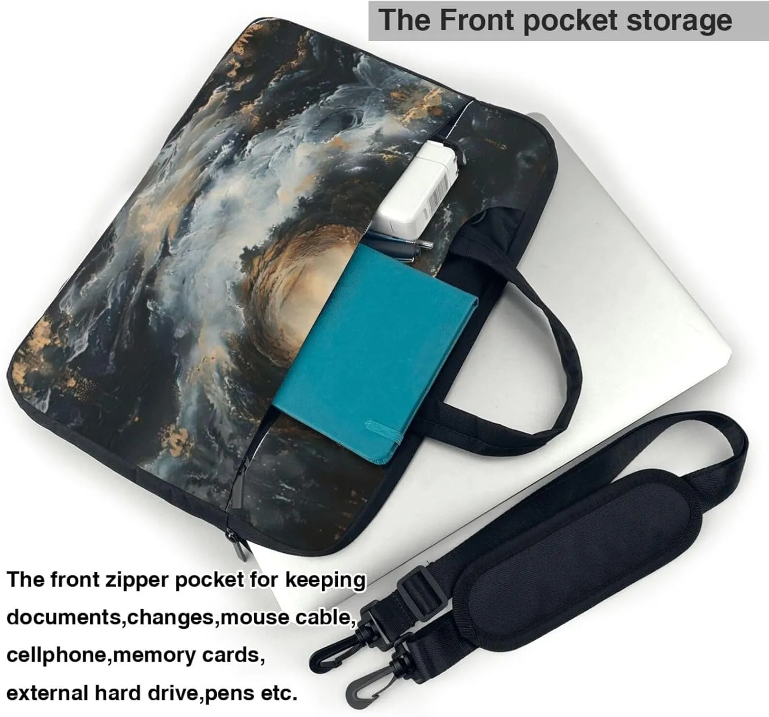 WITHIN THE TIDES Print Trendy Oxford Cloth Laptop Bag - Versatile Laptop Case,Messenger Bag, Shoulder Bag