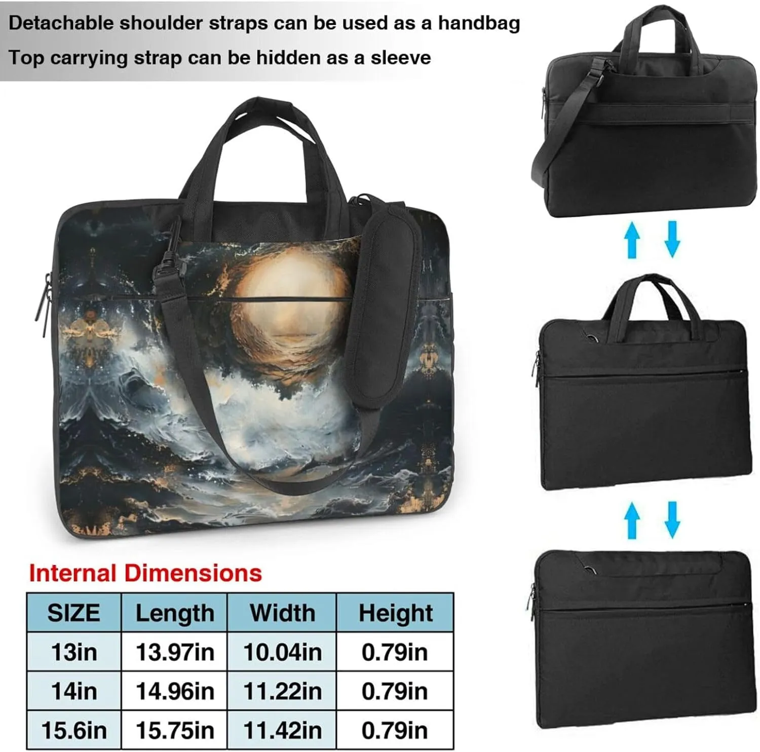 WITHIN THE TIDES Print Trendy Oxford Cloth Laptop Bag - Versatile Laptop Case,Messenger Bag, Shoulder Bag
