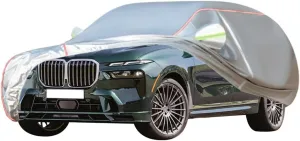 WOLWES Car Cover are Suitable for Alpina XB7 SUV All-Weather Windproof, Snowproof, Rainproof, UV-Protected and Breathable All-Season Universal with Side Door Zip Oxford Cloth Car Cover (Color : White