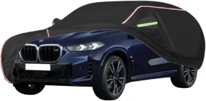 WOLWES Car Cover are Suitable for BMW X5 M60i xDrive All-Weather Windproof, Snowproof, Rainproof, UV-Protected and Breathable All-Season Universal with Side Door Zip Oxford Cloth Car Cover (Color : B